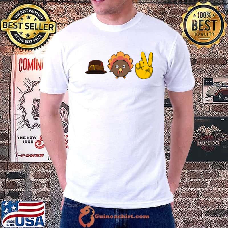 Thanksgiving Peace Turkey & Witch Hat Funny Thanksgiving T-Shirt