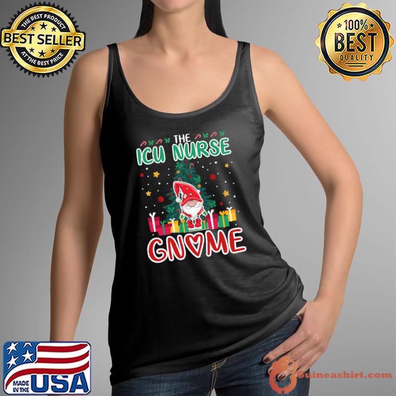 The ICU Nurse Gnome Xmas Tree Group Christmas Matching T-Shirt Tank Top