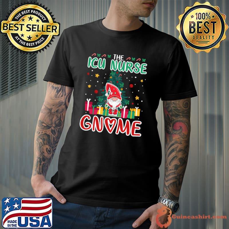 The ICU Nurse Gnome Xmas Tree Group Christmas Matching T-Shirt