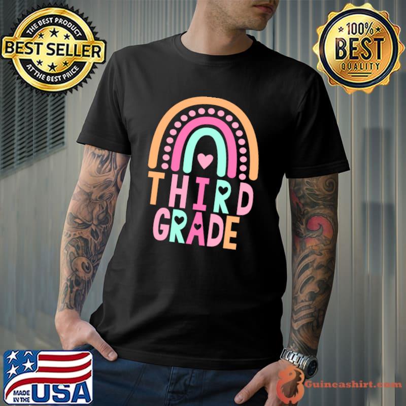 Third Grade Rainbow Girls Boys Teacher Cute 3rd Grade Squad T-shirt