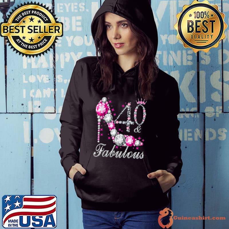 Top 40 & Fabulous 40 Years Old 40th Birthday Diamond Crown Shoes T-Shirt