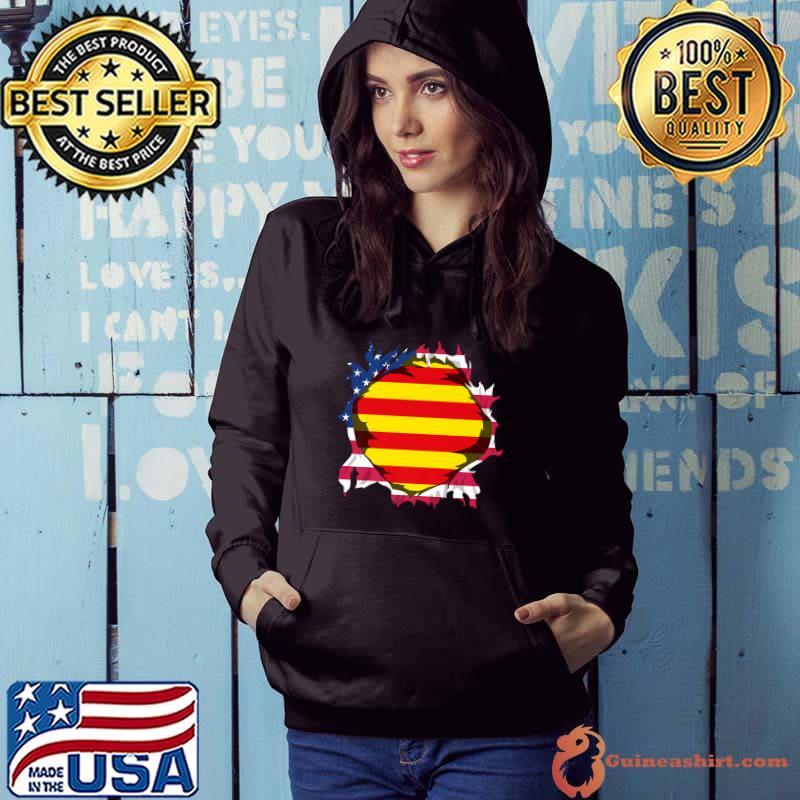 Top catalunya American Flag Catalunya Flag Inside Torn American Premium T-Shirt