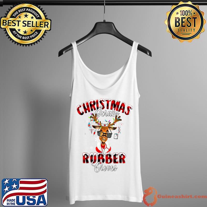 Top christmas Reindeer Nurse Buffalo Plaid NICU RN ER Nurse T-Shirt Tank Top