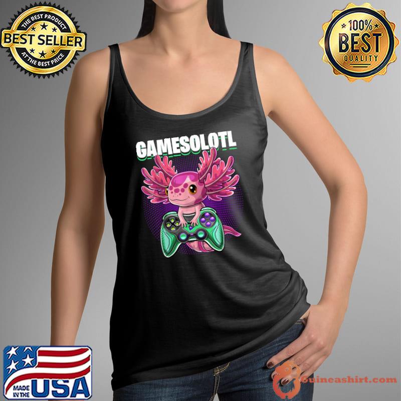 Top Gamesolotl Axolotl Video Game Controller Gaming Boys Kids T-Shirt Tank Top