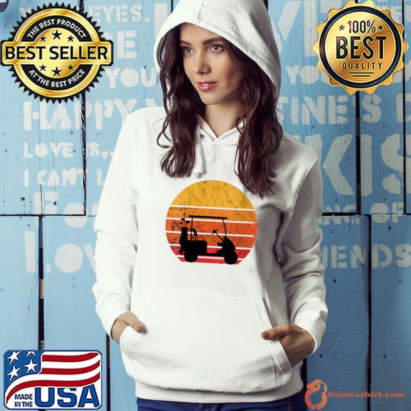 Top golf Cart Driver Vintage Retro Sunset Golf Player Golfing T-Shirt