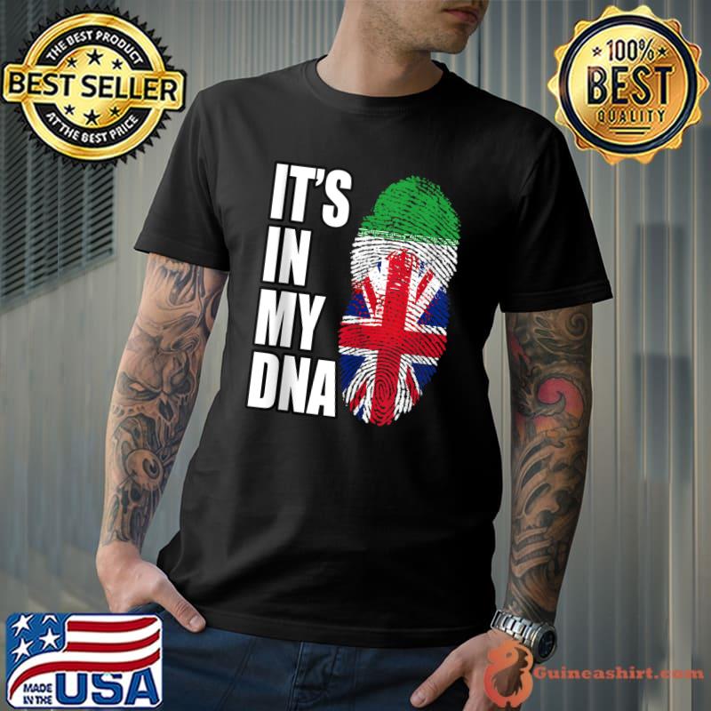 Top iranian And British Mix DNA Flag Heritage T-shirt