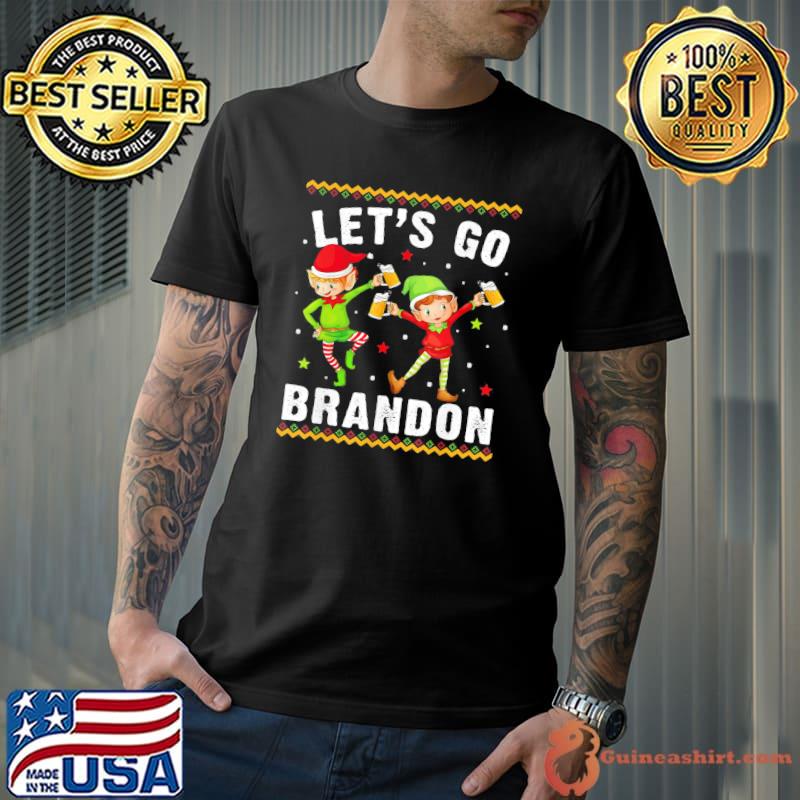 Top Let’s Go Branson Brandon Ugly Christmas Sweater Cute Elf T-Shirt