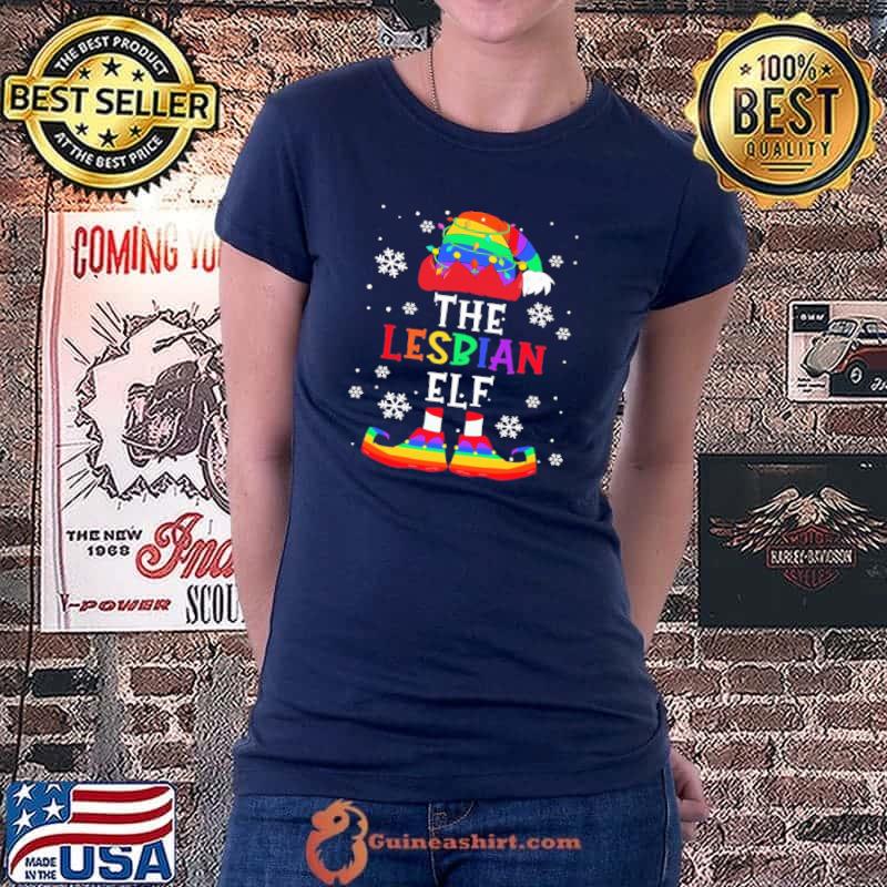 Top LGBT The Lesbian Elf Christmas Shirt Ladiestee