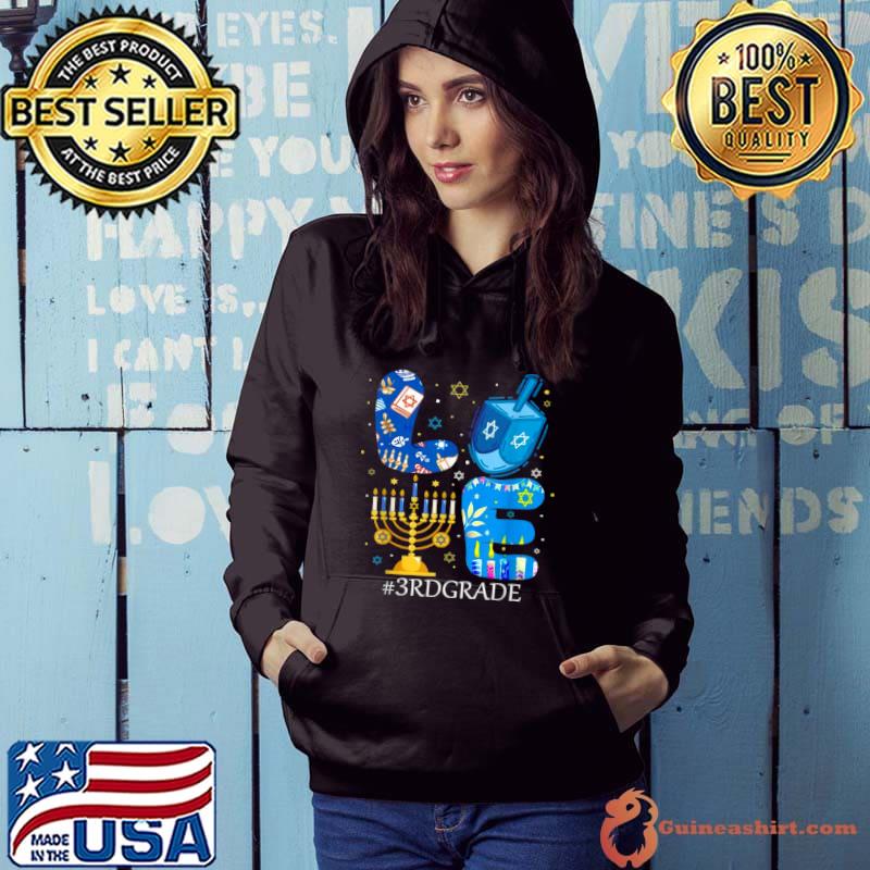 Top Love 3rd Grade Teacher Students Chanukah Jewish Hanukkah Shirt