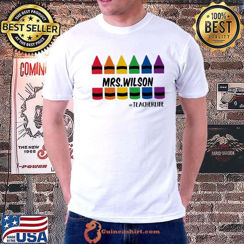 Top Mrs wilson teacherlife colors pen shirt