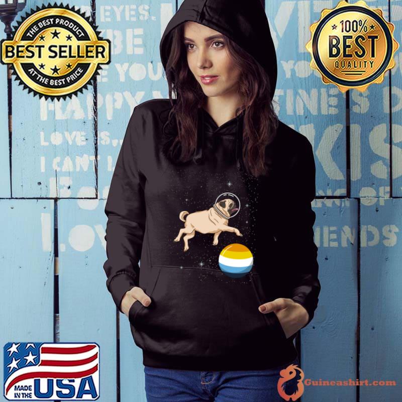 Top pug In Space Aroace Pride T-Shirt Hoodie