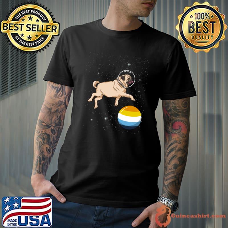 Top pug In Space Aroace Pride T-Shirt