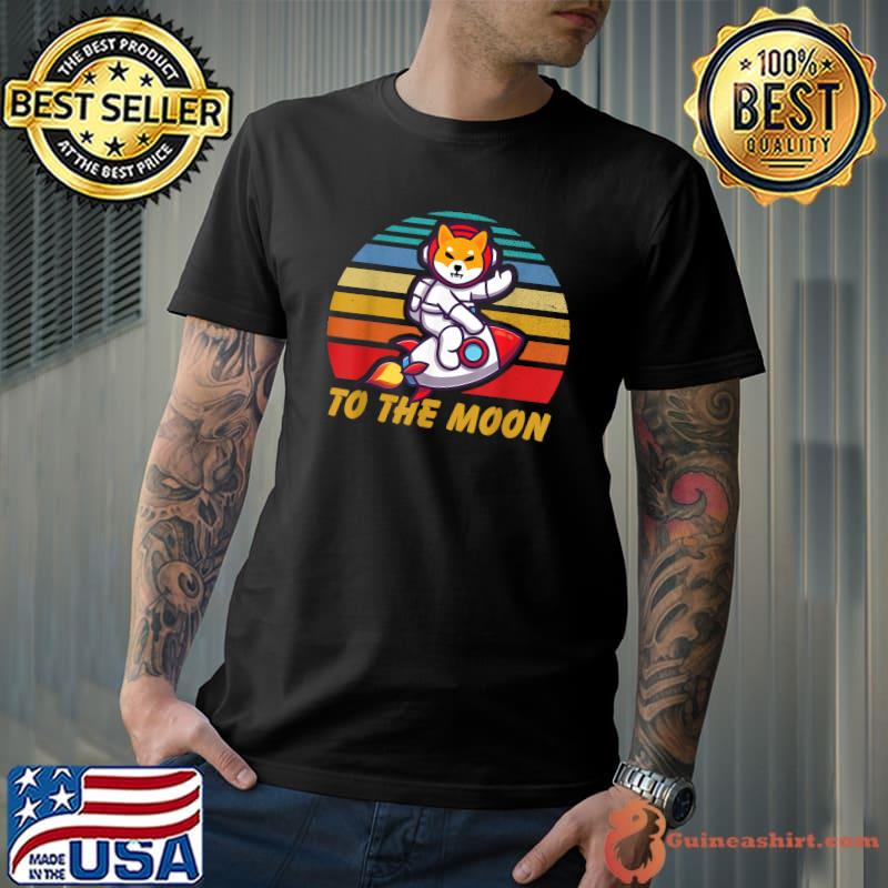 Top shiba Inu To The Moon Meme Token Coin Dog T-Shirt