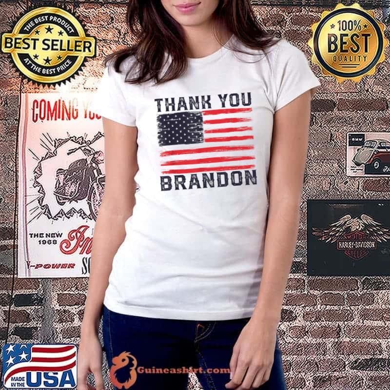 Top thank you Brandon American flag T-s Ladiestee