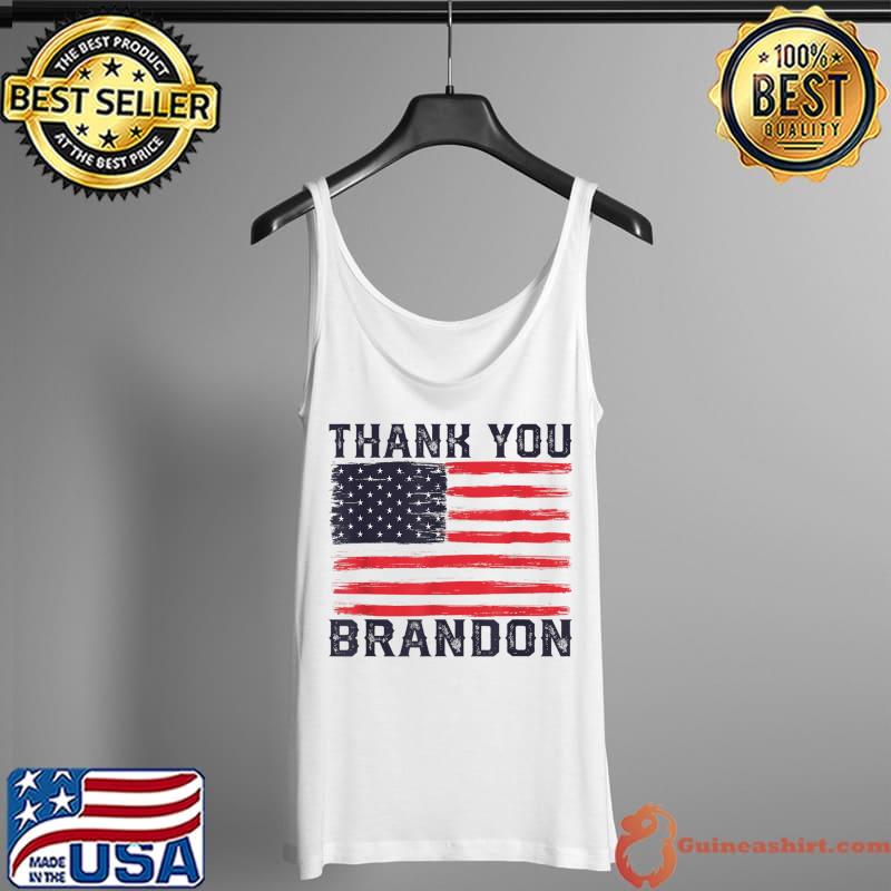 Top thank you Brandon American flag T-s Tank Top