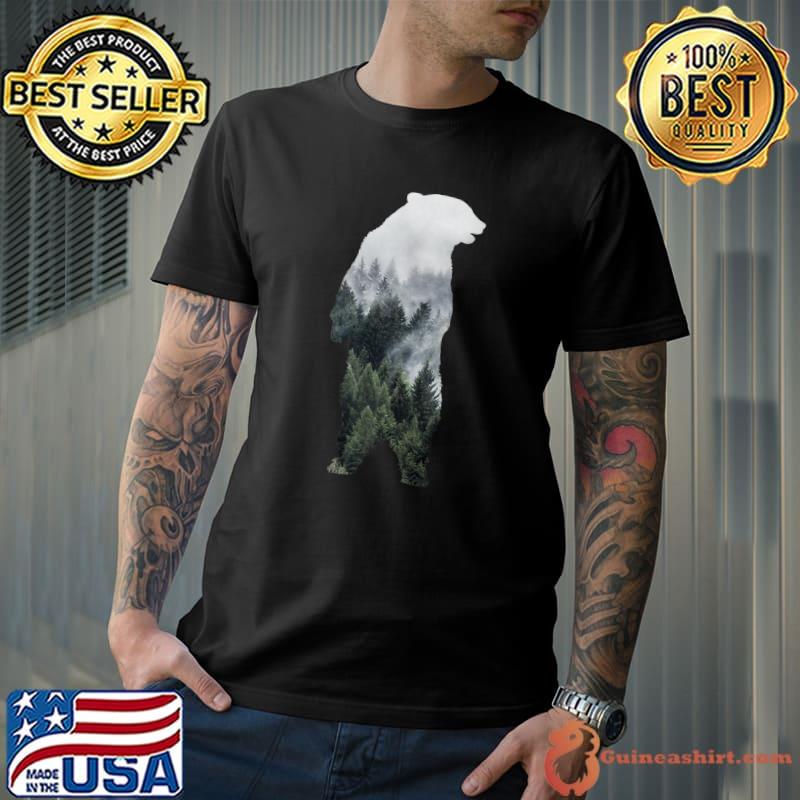 Trendy Standing Bear Mountains Silhouette Premium T-Shirt Unisex