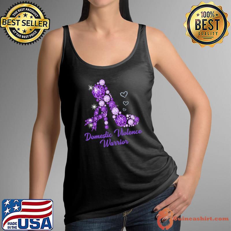 Tu High Heel Ribbon Domestic Violence Awareness T-s Tank Top