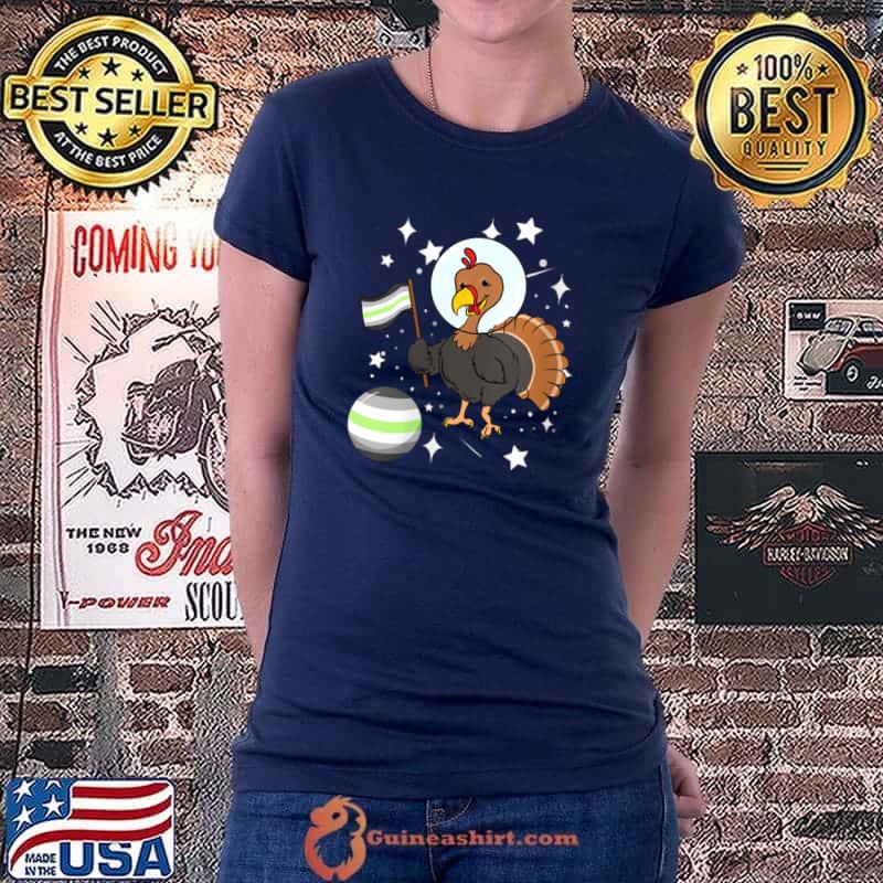 Turkey Astronaut Agender Pride T-Shirt Ladiestee