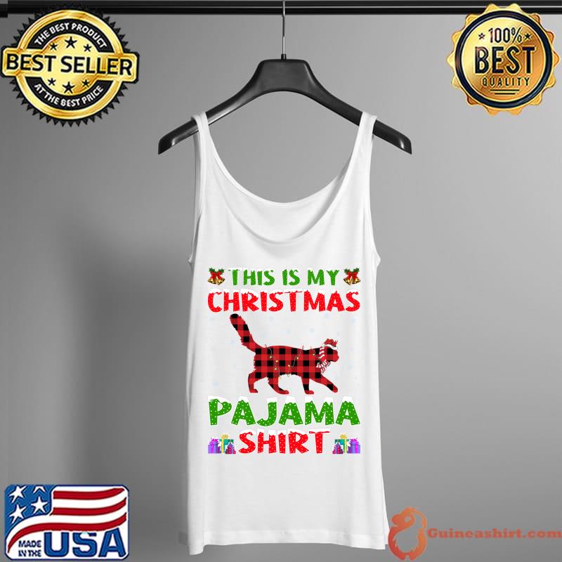 Xmas Santa Hat This Is My Maine Coon Cat Christmas Pajama T-Shirt Tank Top