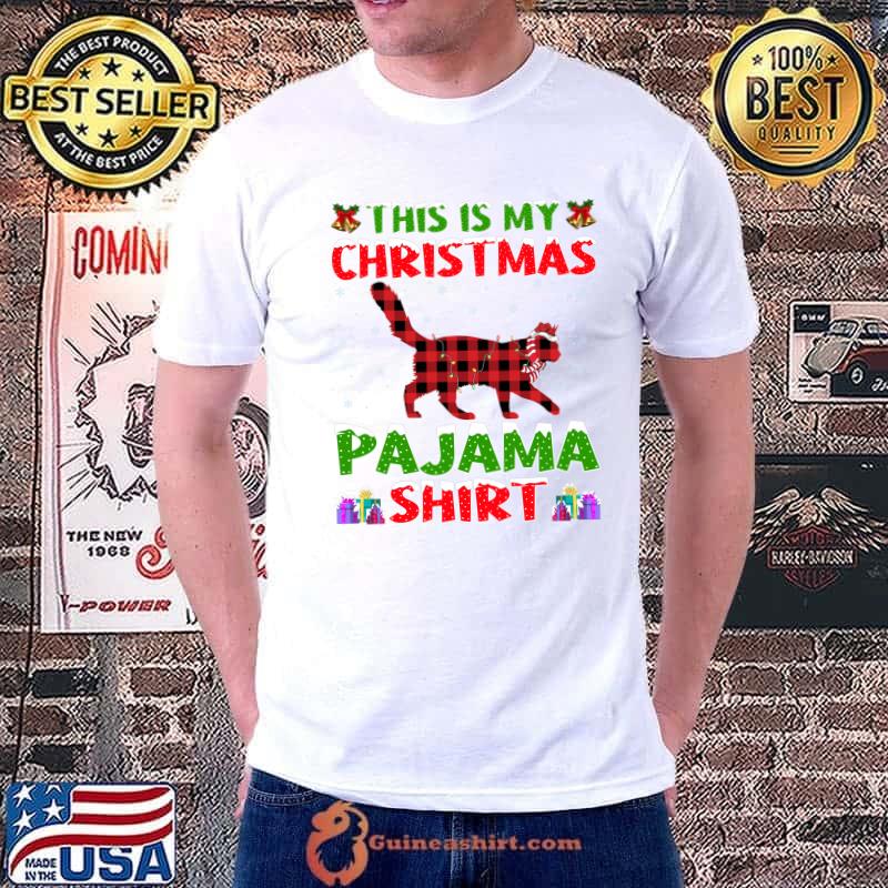 Xmas Santa Hat This Is My Maine Coon Cat Christmas Pajama T-Shirt Unisex