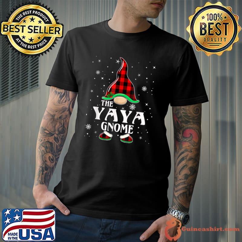 Yaya Gnome Buffalo Plaid Matching Family Christmas Pajama T-Shirt