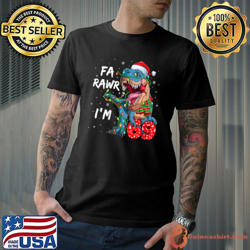 69 Years Old Fa Rawr I'm 69 Dinosaur 69th Birthday Christmas T-Shirt