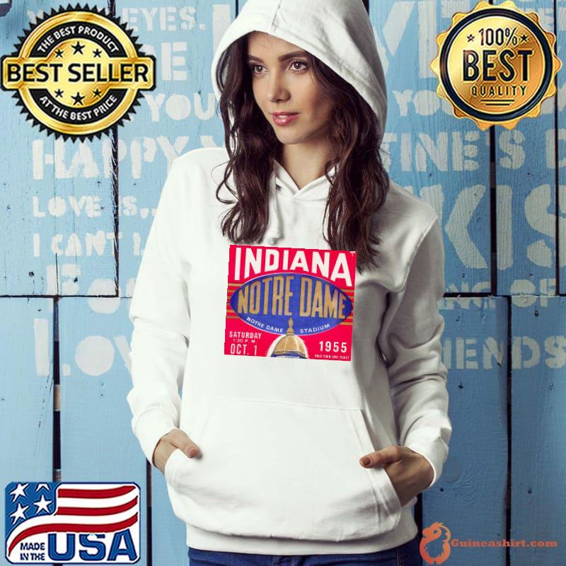 Awesome 1955 Indiana Vs Notre Dame Fotball Ticket Stub Art Shirt