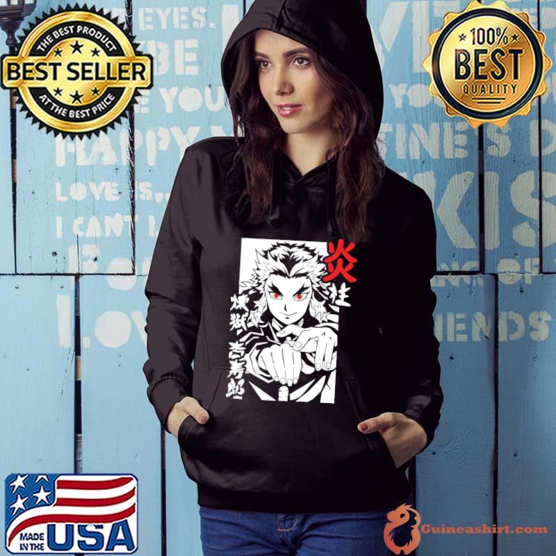 Awesome Flame Hashira Kyojuro Rengoku Demon Slayer Anime Unisex T-Shirt Hoodie