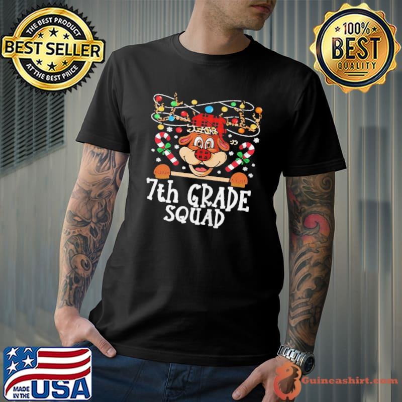 Best 7th grade squad reindeer christmas teacher squad xmas lights Unisex
