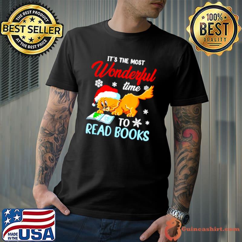 Best Best cat it’s the most wonderful time to read book Christmas Unisex