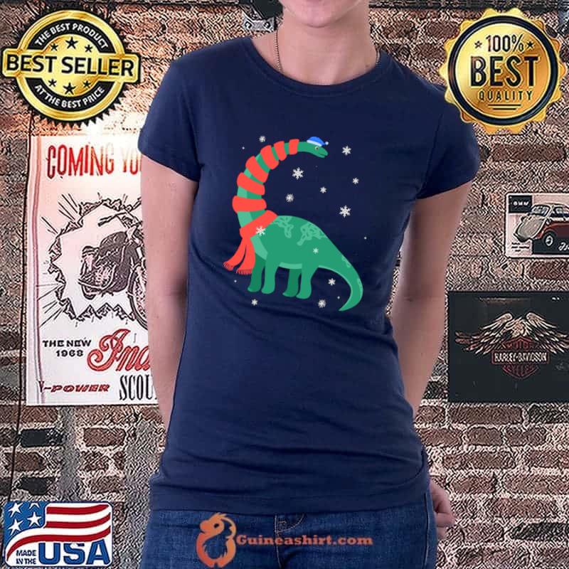 Best Cute Dinosaur Christmas Ski Winter Holiday for Boys & Girls T- Ladiestee