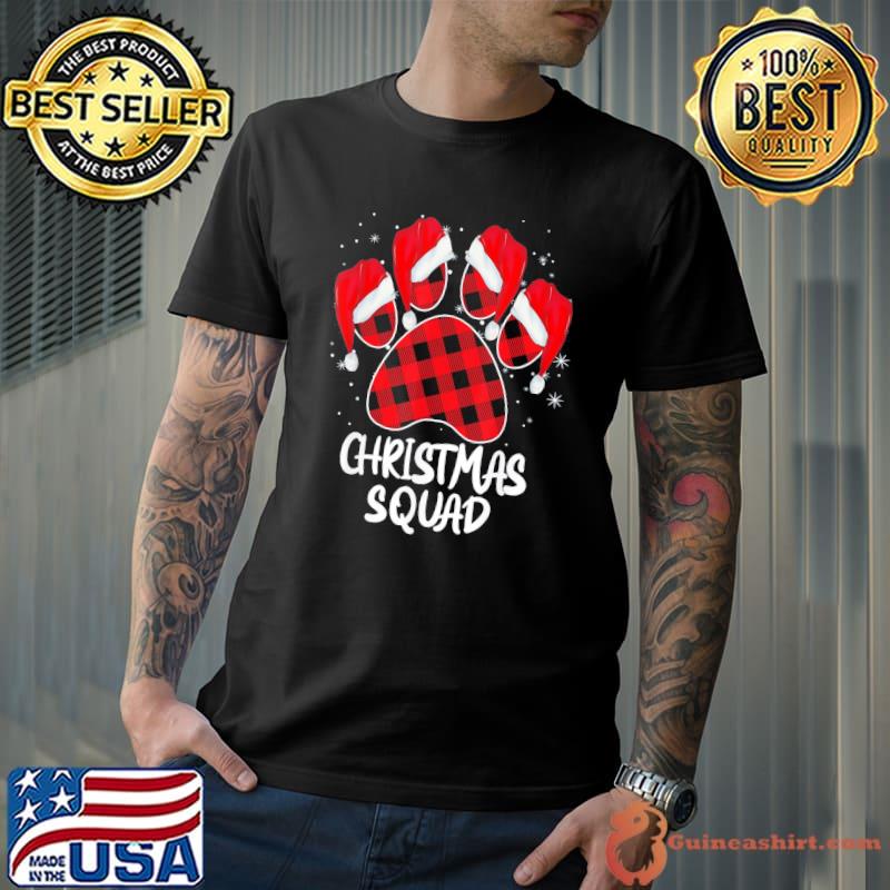 Best Dog Paws Christmas Squad Red Plaid Xmas Family Matching T-Shirt Unisex