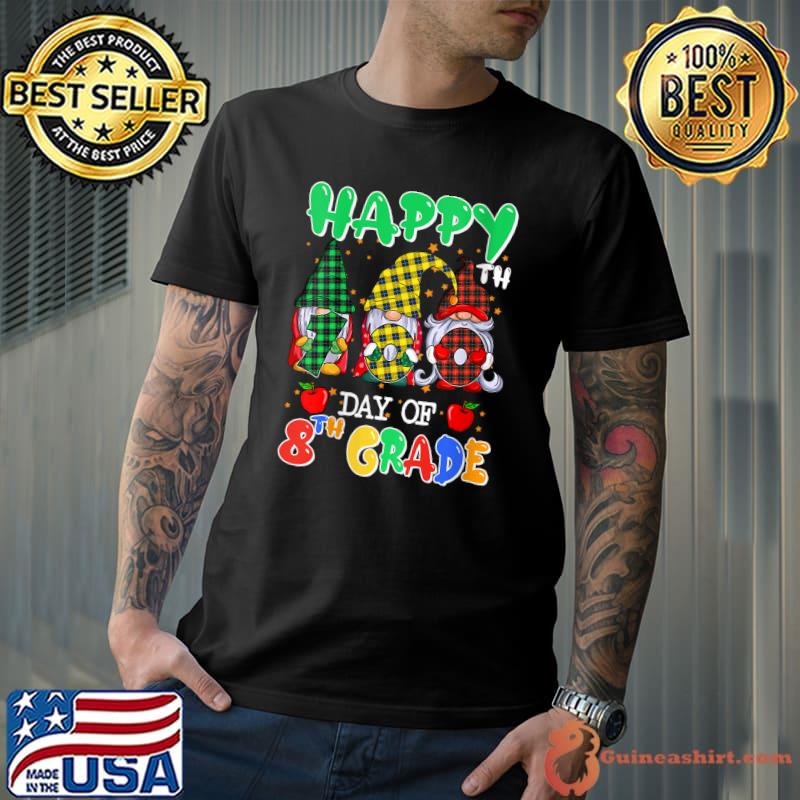 Best Happy 100th Day Of School 8th Grade Gnomes T-shirt
