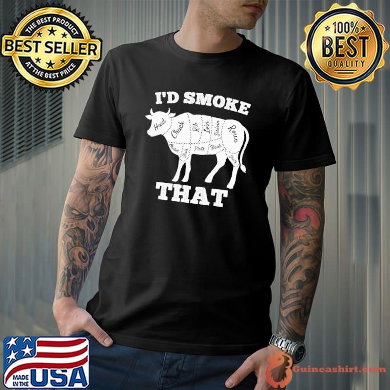 Best I'd smoke that cow funny grilling party saying vintage Unisex