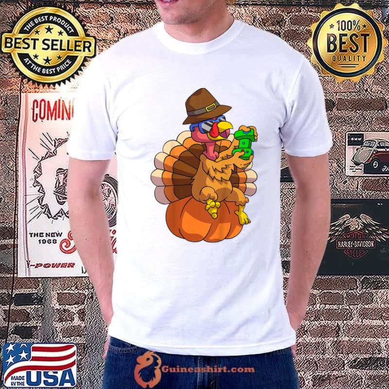 Best Kids Turkey Video Gamer Toddler Girls Boys Thanksgiving T-Shirt