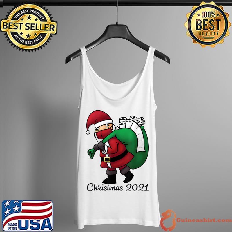 Best Santa with Face Mask and Toilet Paper Funny Christmas 2021 T-Shirt Tank Top