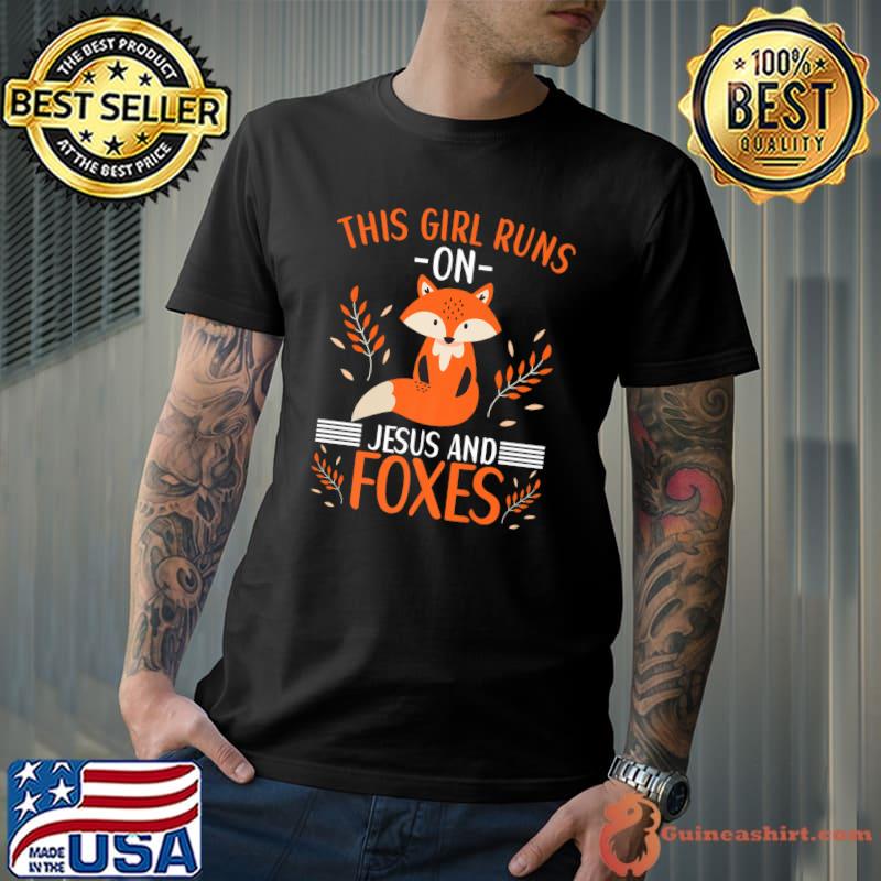 Best This Girl Runs On Jesus And Foxes Fox Lovers for Women Kids Premium T-Shirt