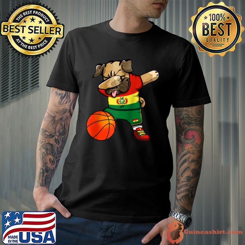 Dabbing Pug Bolivia Basketball Fans Jersey Bolivian Sport T-Shirt