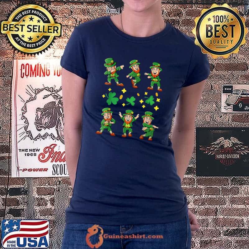 Dancing Dabbing Leprechauns St Patrick's Day Funny T-Shirt Ladiestee
