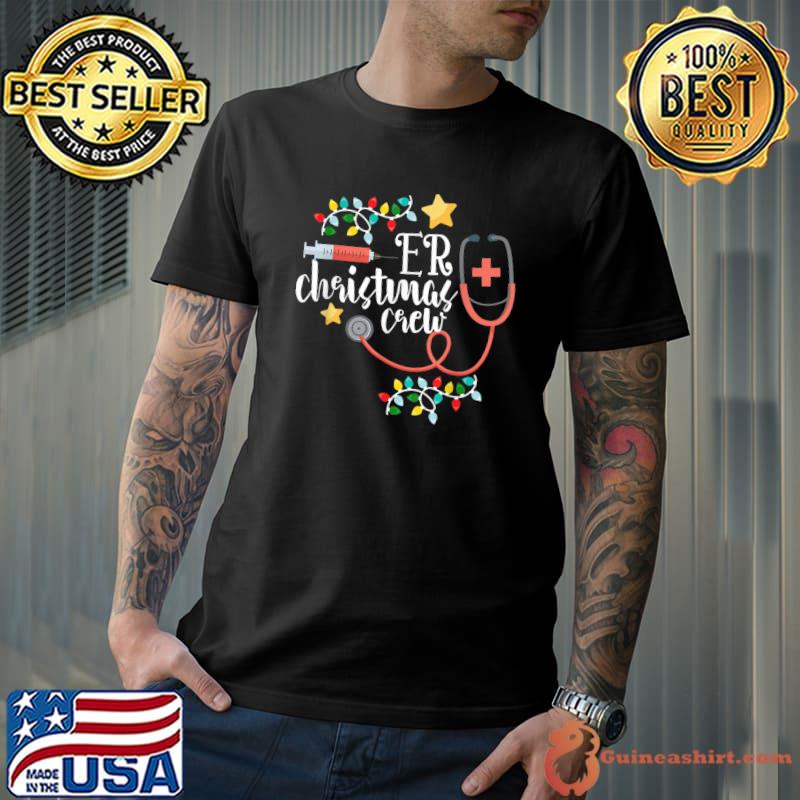 ER Christmas Nurse Crew Family Group Nursing Xmas Pajama T-Shirt