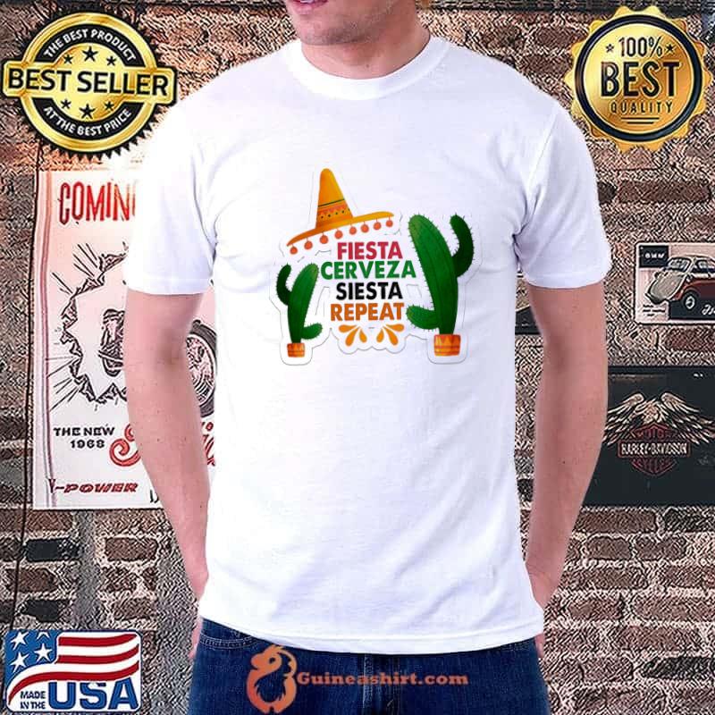 Fiesta Cerveza Siesta Repeat Vintage Shirt Unisex