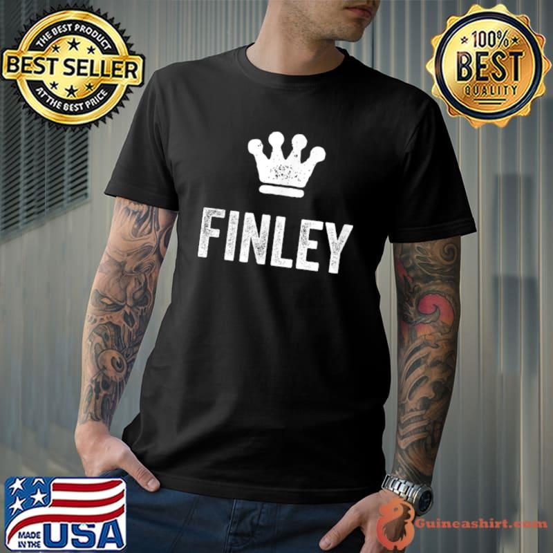 Finley the King Crown & Name Design for Men Called Finley T-Shirt