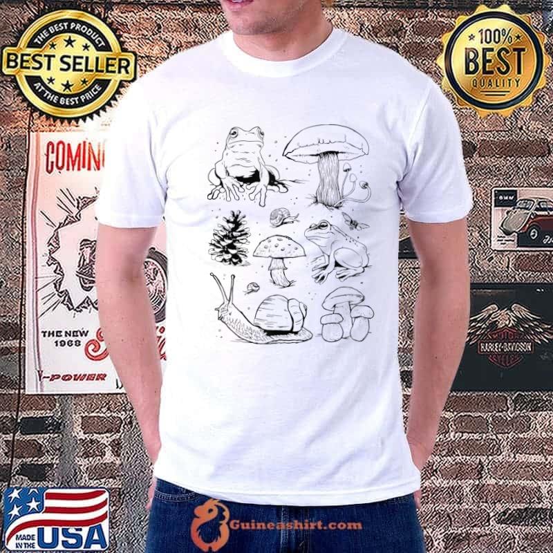 Frog Mushroom Snail Goblincore Clothes Cottagecore Aesthetic T-Shirt Unisex