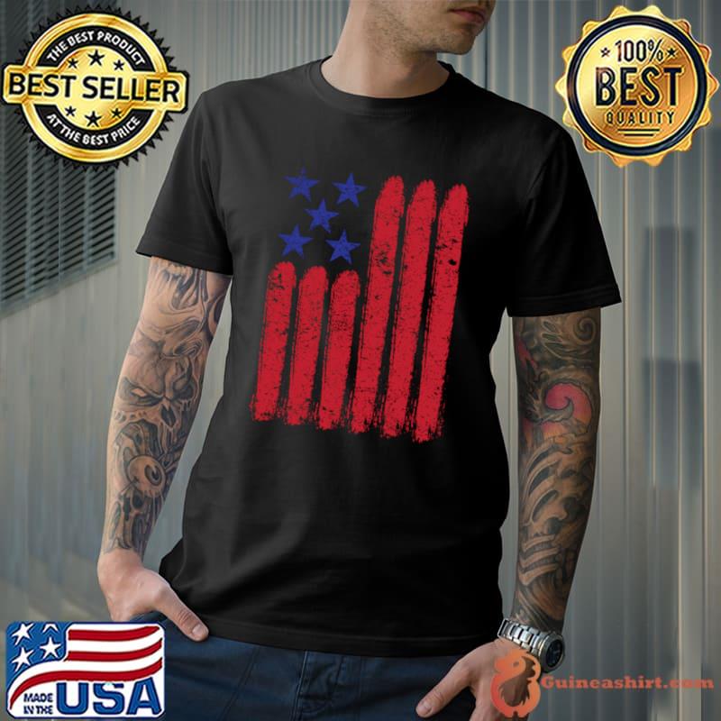 Funny American Flag 4th of July Patriotic Distressed USA Flag T-shirt
