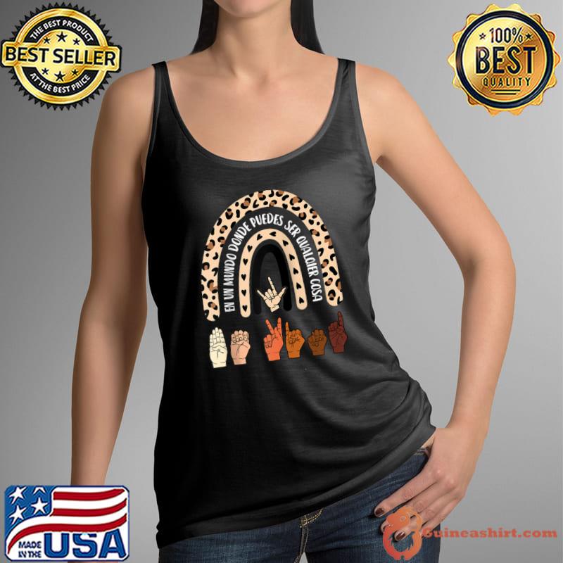 Funny Be Kind Matching Orange Unity Day Rainbow ASL Anti Bullying T- Tank Top