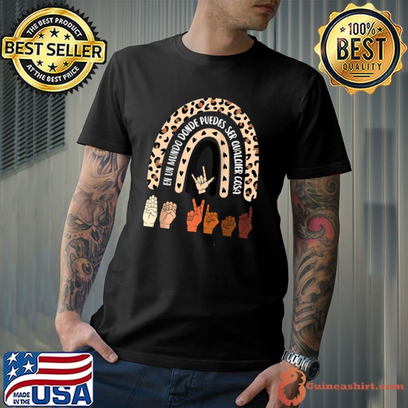 Funny Be Kind Matching Orange Unity Day Rainbow ASL Anti Bullying T- Unisex