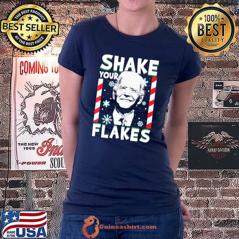 Funny Biden Shake Your Flakes Ugly Christmas T-Shirt