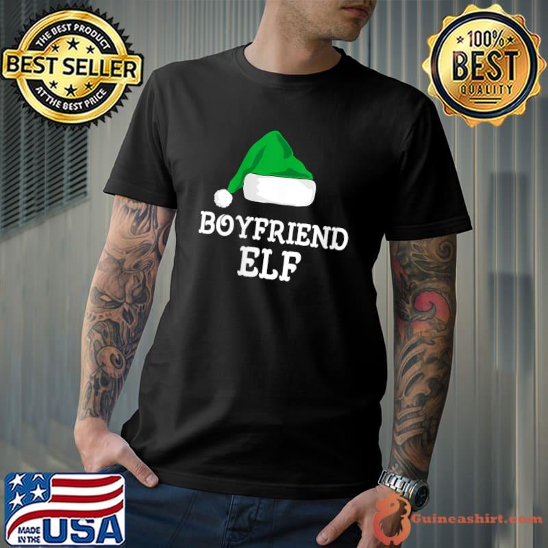 Funny Boyfriend Elf Christmas Matching Family Group Xmas T-shirt