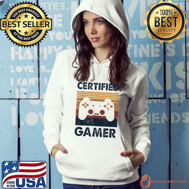 Funny Certified Gamer Retro Funny Video Games Gaming Gifts T-Shirt