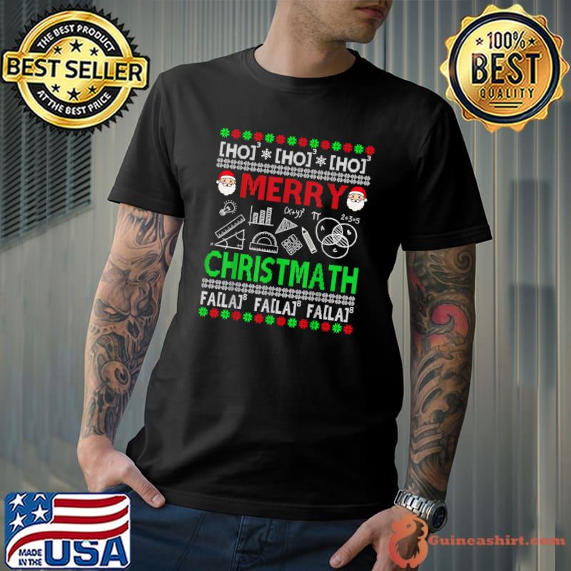 Funny Christmas Math Teacher Shirt Ugly Christmas Math Women T-Shirt Unisex